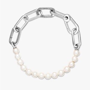 Pandora Silver and Cream Pearl Bracelet